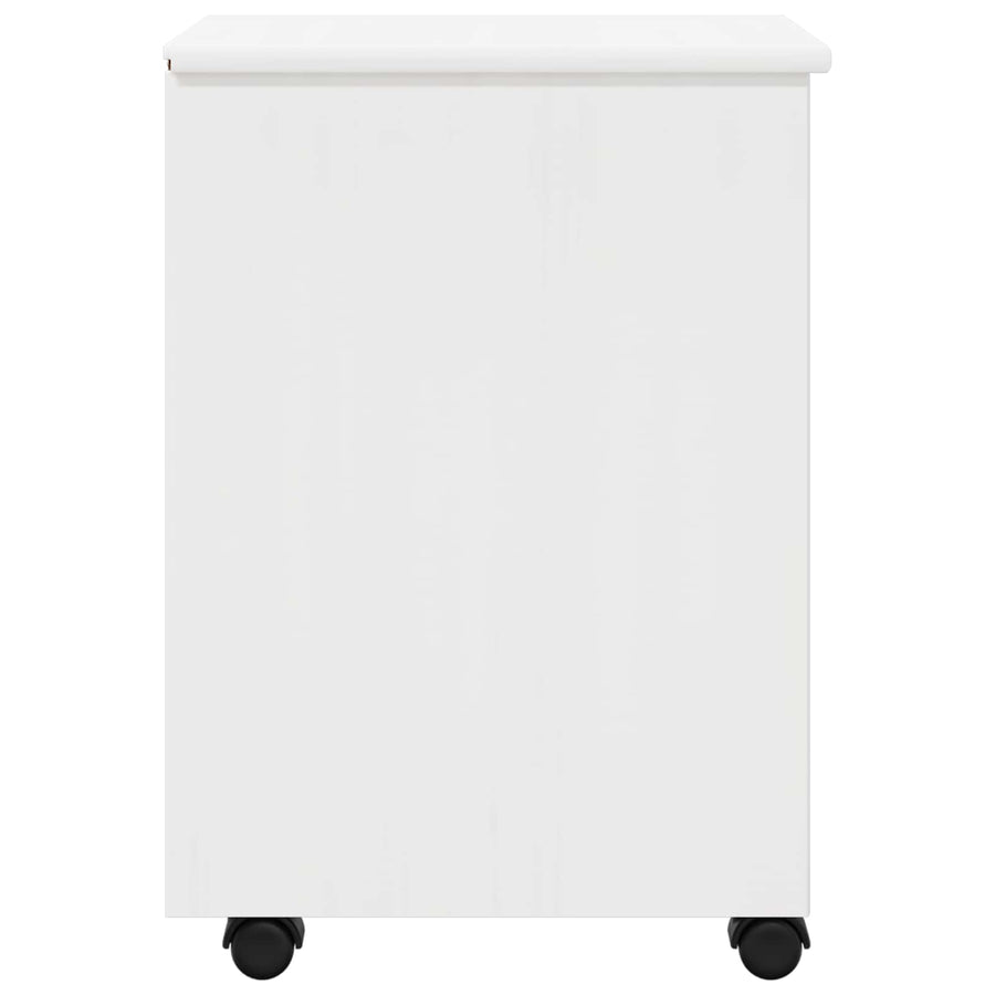 Rolling Kast met wiel Wit 34 x 39 x 56 cm Massief Vurenhout