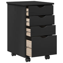 Rolling Kast met wiel Zwart 34 x 39 x 56 cm Massief Vurenhout