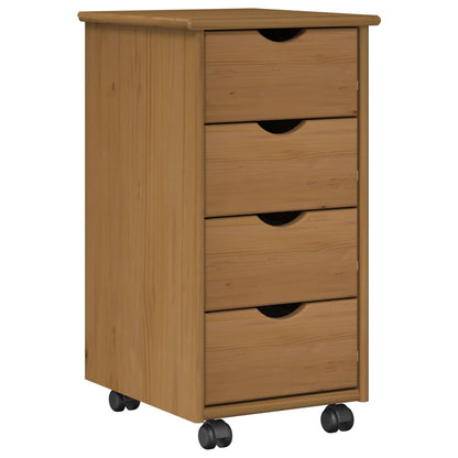 Rolling Kast Honingbruin 34 x 39 x 65,5 cm Massief Vurenhout