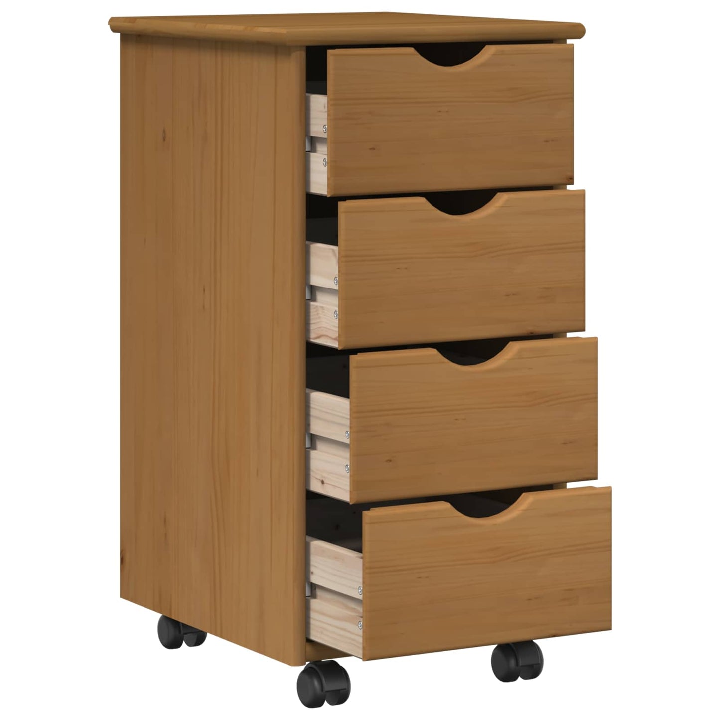 Rolling Kast Honingbruin 34 x 39 x 65,5 cm Massief Vurenhout