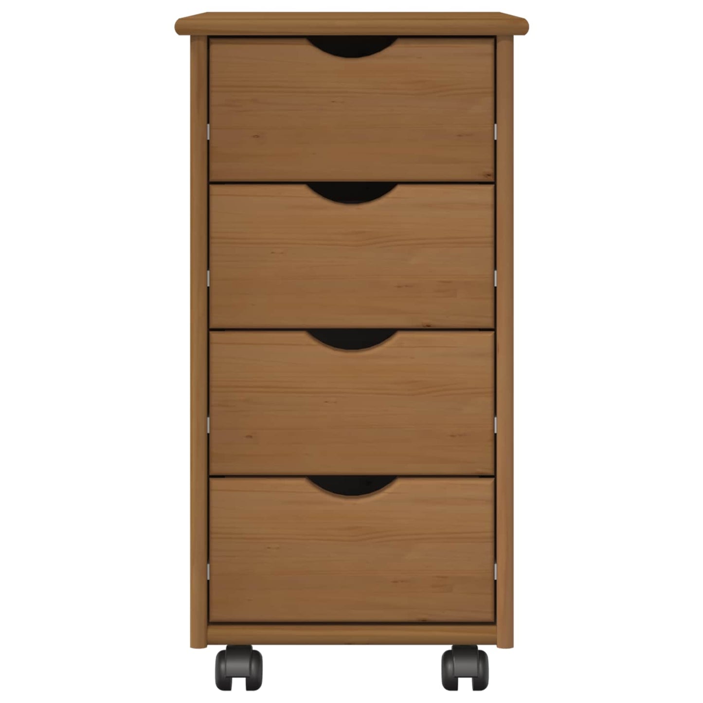 Rolling Kast Honingbruin 34 x 39 x 65,5 cm Massief Vurenhout