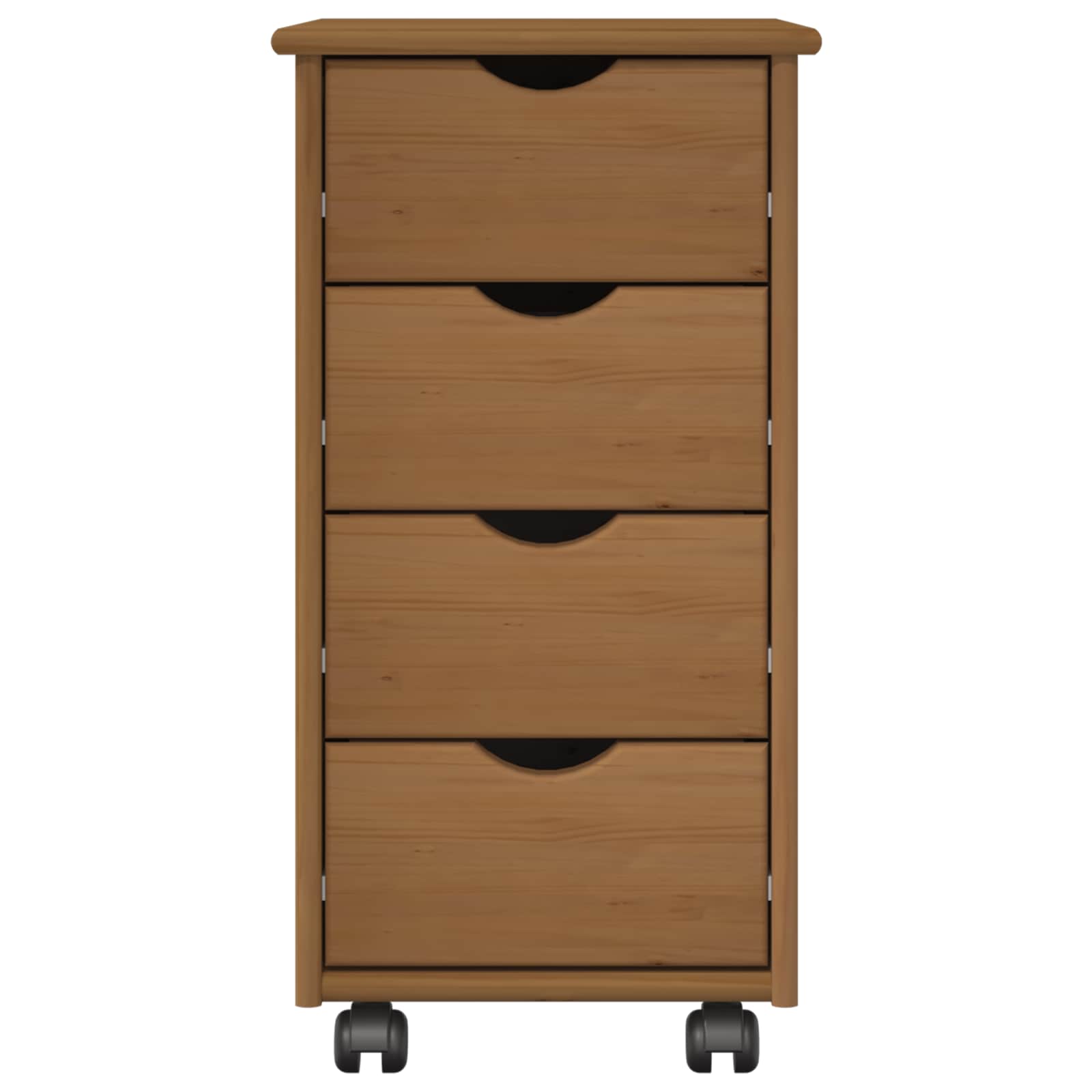 Rolling Kast Honingbruin 34 x 39 x 65,5 cm Massief Vurenhout