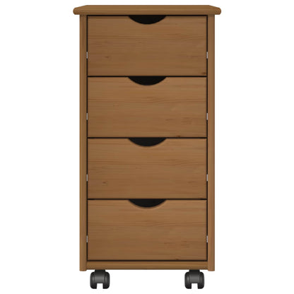 Rolling Kast Honingbruin 34 x 39 x 65,5 cm Massief Vurenhout