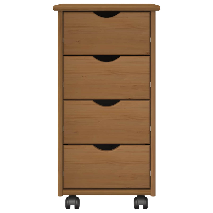 Rolling Kast Honingbruin 34 x 39 x 65,5 cm Massief Vurenhout