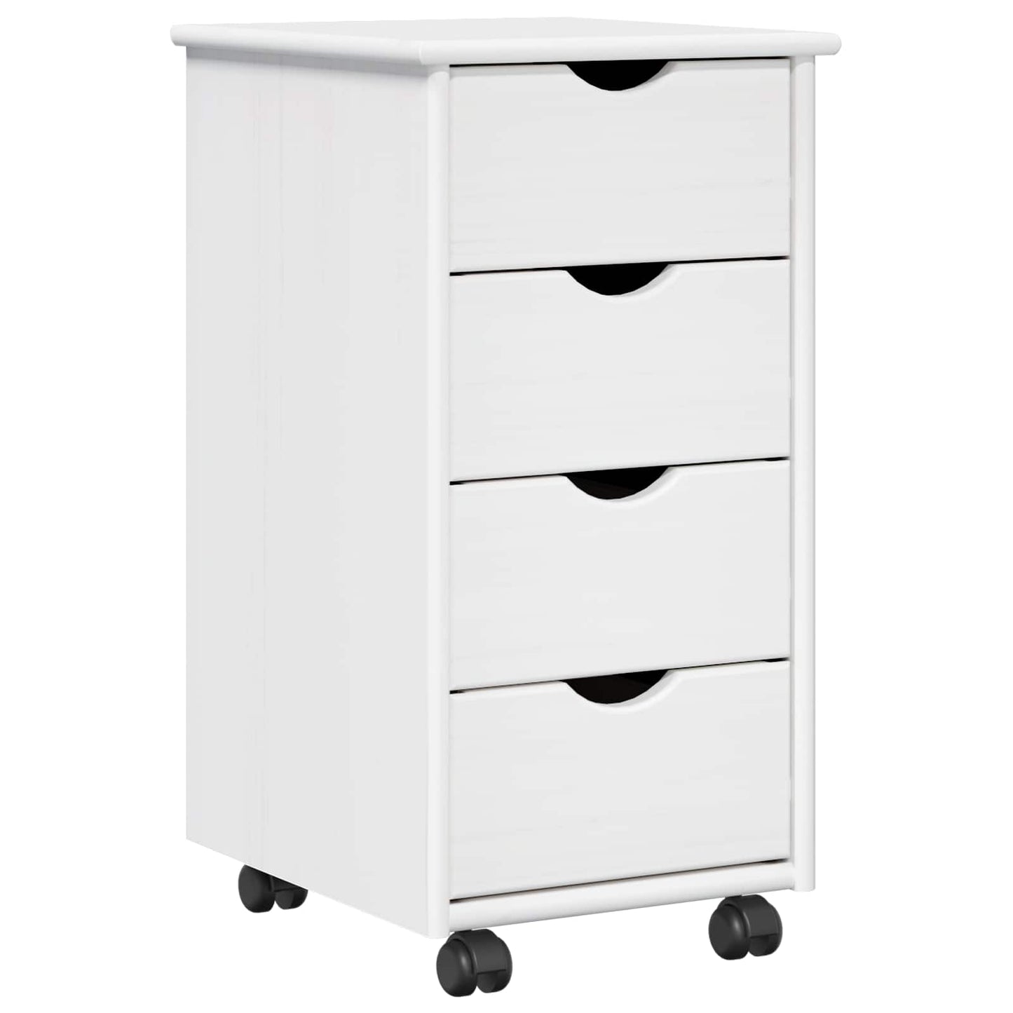 Rolling Kast met wiel Wit 34 x 39 x 65,5 cm Massief Vurenhout