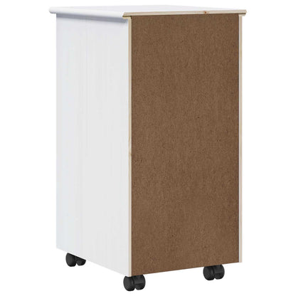 Rolling Kast met wiel Wit 34 x 39 x 65,5 cm Massief Vurenhout