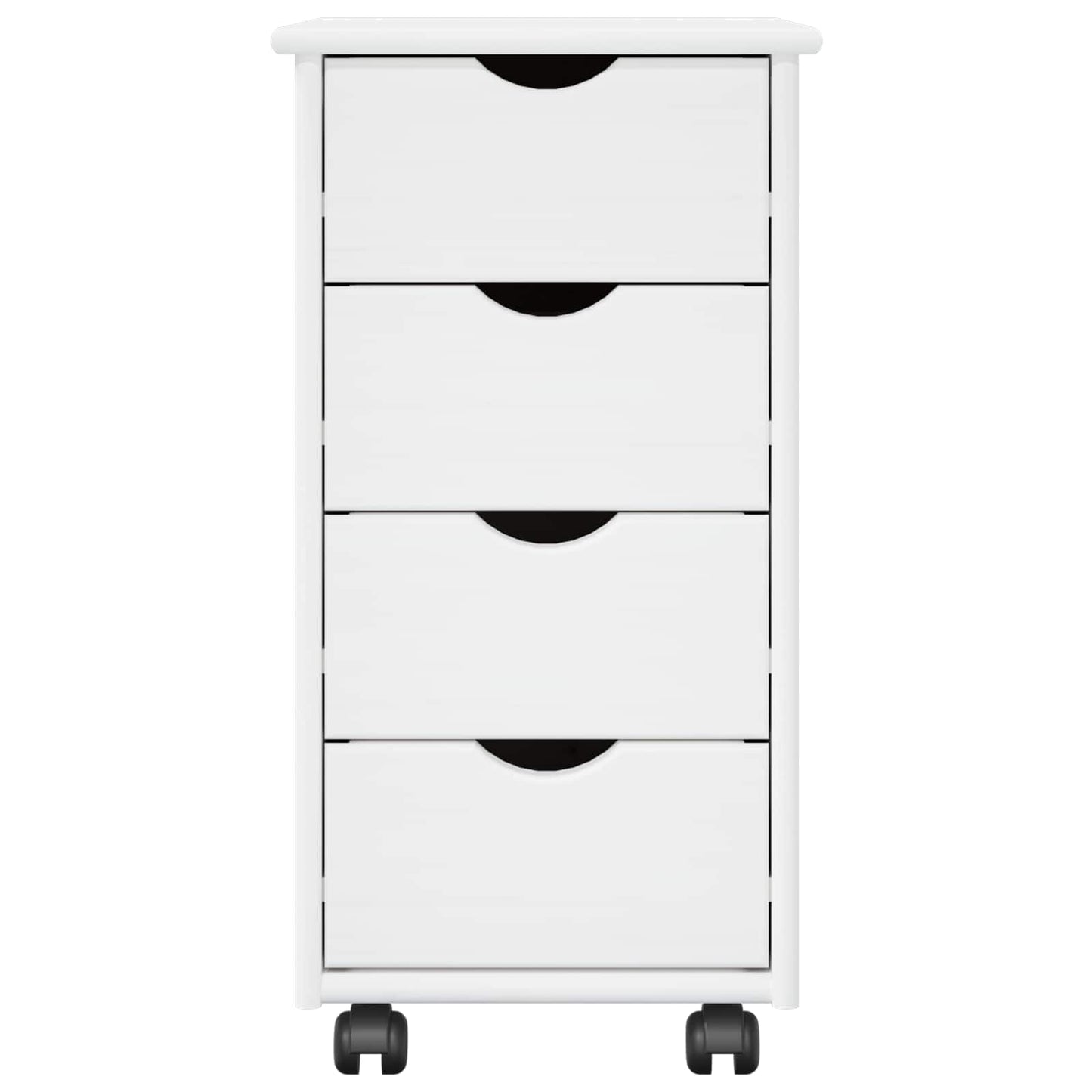 Rolling Kast met wiel Wit 34 x 39 x 65,5 cm Massief Vurenhout