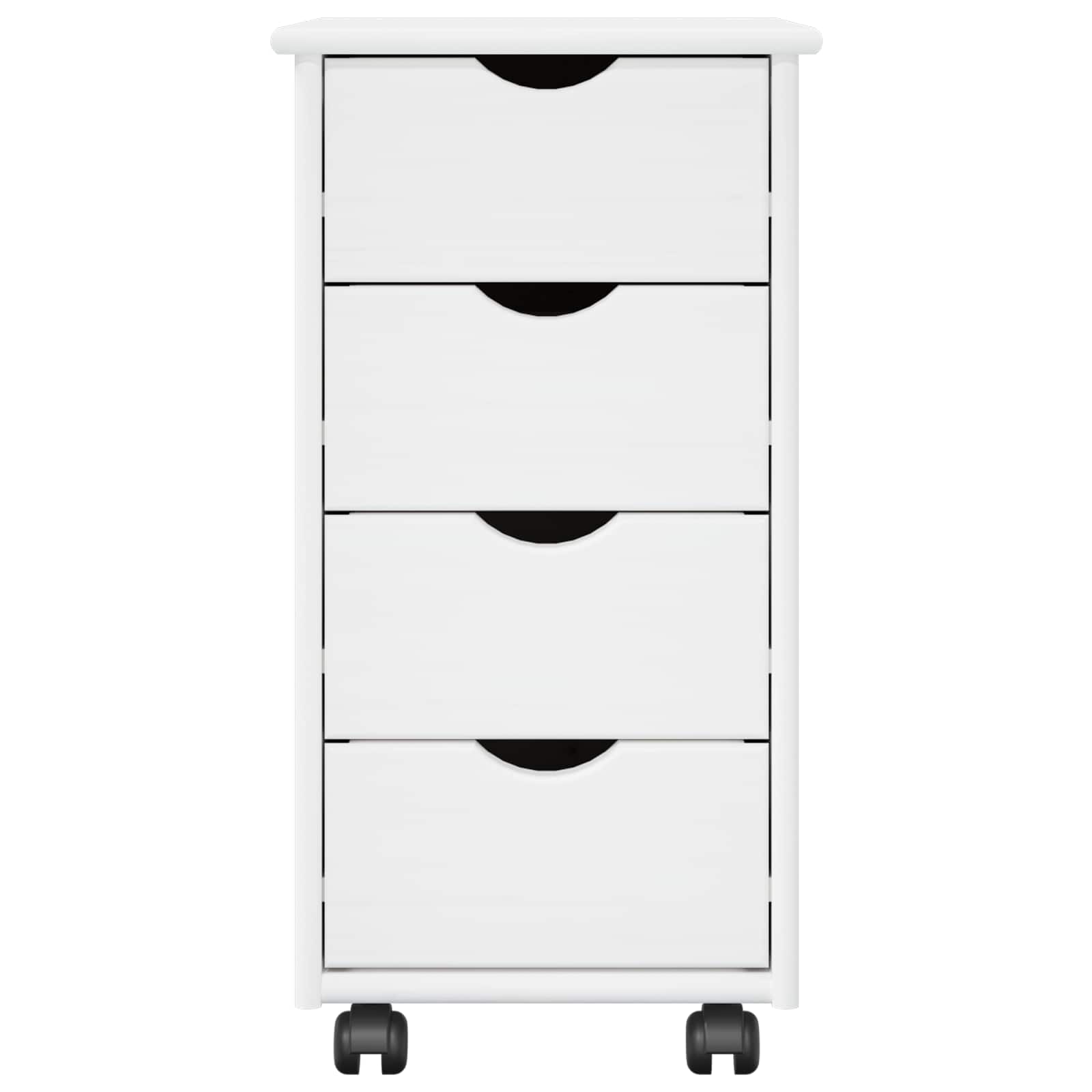 Rolling Kast met wiel Wit 34 x 39 x 65,5 cm Massief Vurenhout