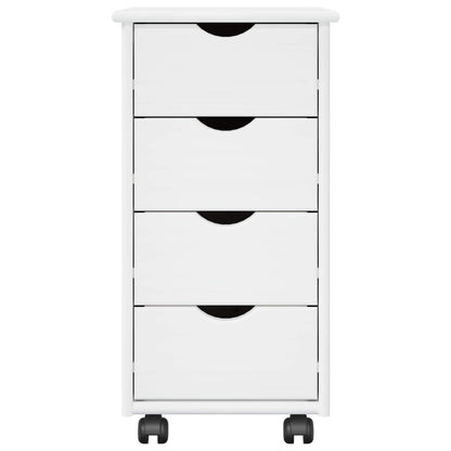 Rolling Kast met wiel Wit 34 x 39 x 65,5 cm Massief Vurenhout