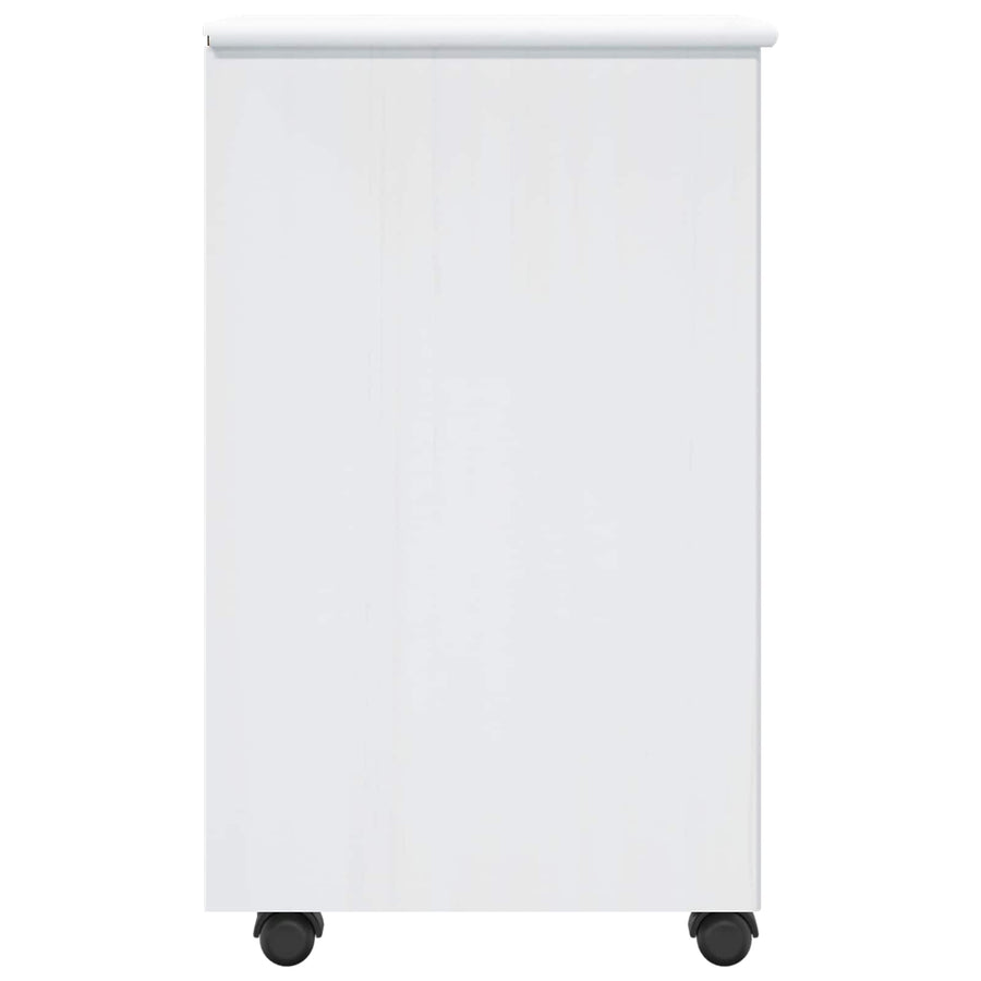 Rolling Kast met wiel Wit 34 x 39 x 65,5 cm Massief Vurenhout
