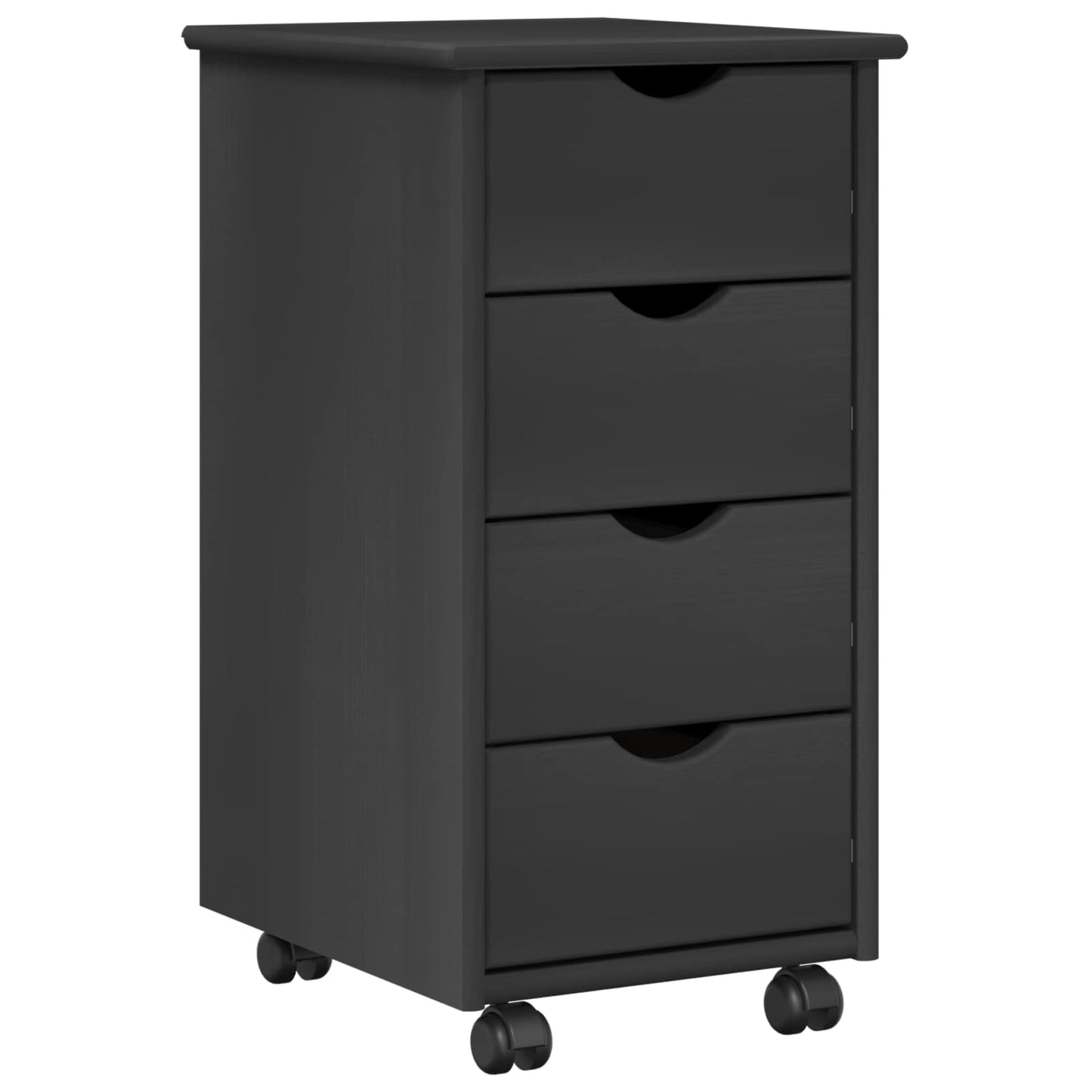 Rolling Kast met wiel Grijs 34 x 39 x 65,5 cm Massief Vurenhout