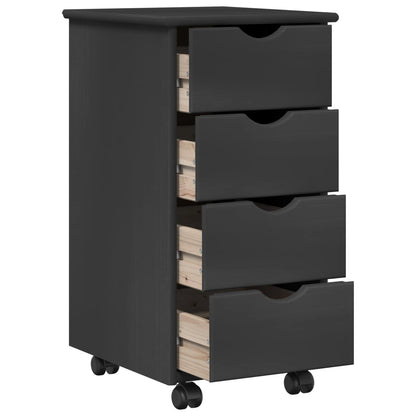 Rolling Kast met wiel Grijs 34 x 39 x 65,5 cm Massief Vurenhout