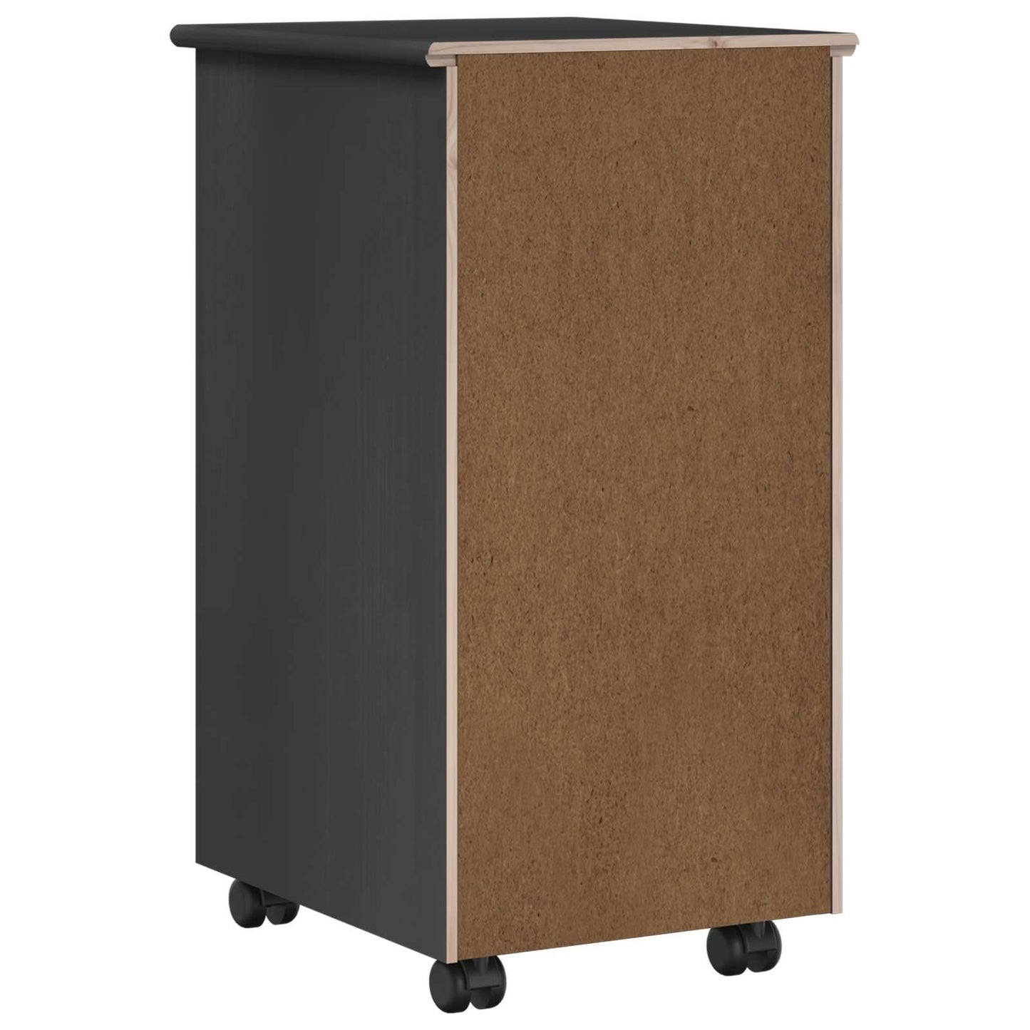 Rolling Kast met wiel Grijs 34 x 39 x 65,5 cm Massief Vurenhout