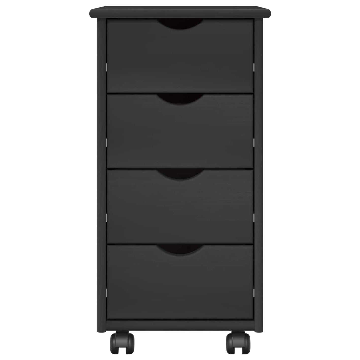 Rolling Kast met wiel Grijs 34 x 39 x 65,5 cm Massief Vurenhout