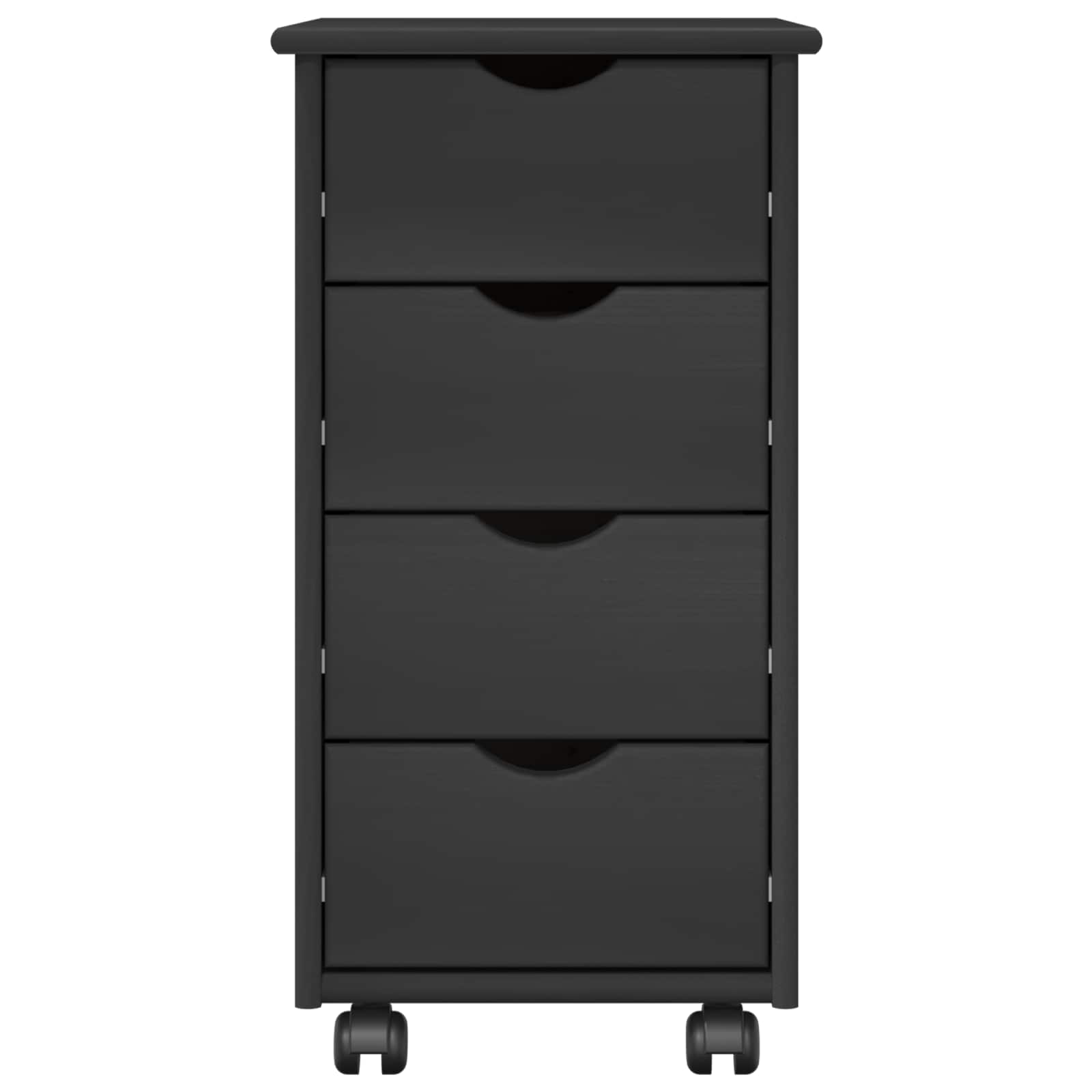 Rolling Kast met wiel Grijs 34 x 39 x 65,5 cm Massief Vurenhout