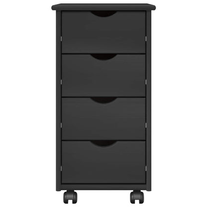 Rolling Kast met wiel Grijs 34 x 39 x 65,5 cm Massief Vurenhout
