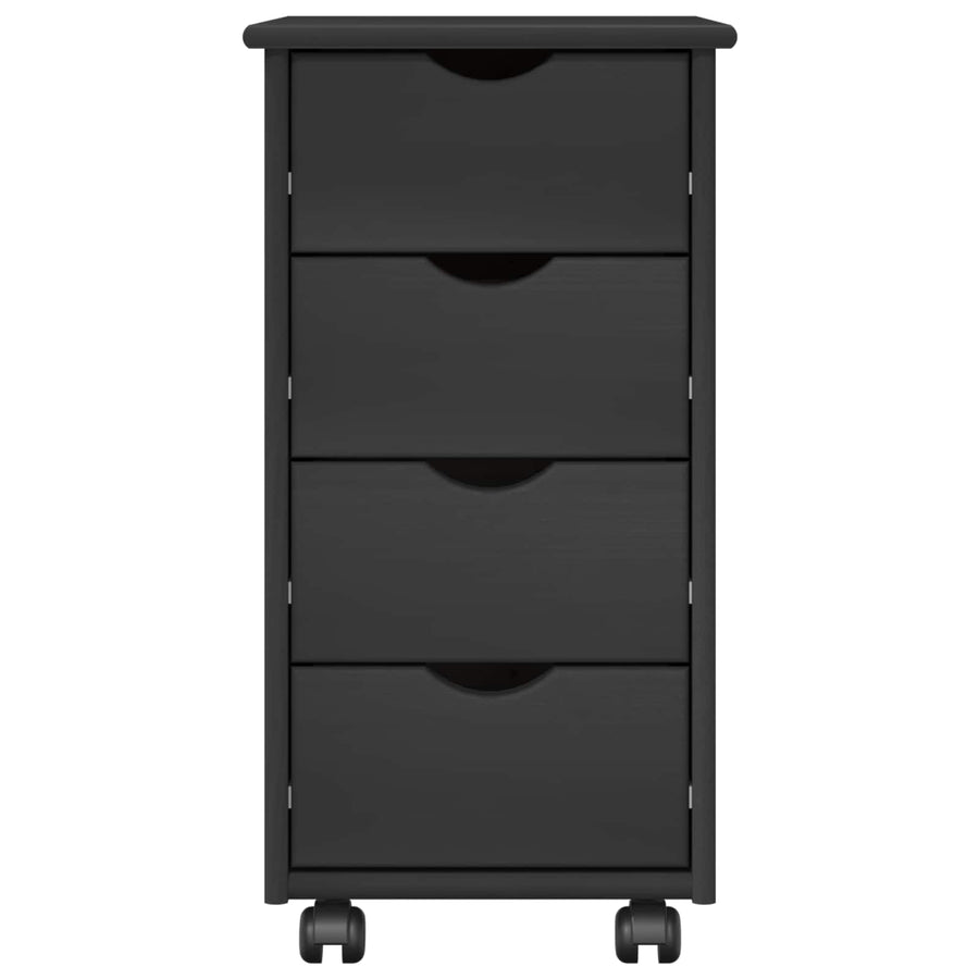 Rolling Kast met wiel Grijs 34 x 39 x 65,5 cm Massief Vurenhout