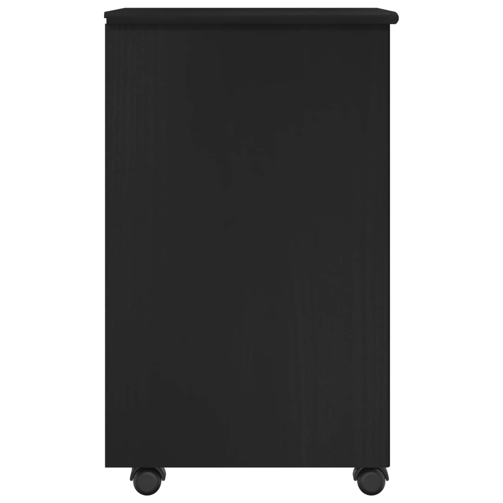 Rolling Kast met wiel Zwart 34 x 39 x 65,5 cm Massief Vurenhout