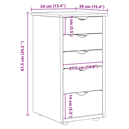 Kast Honingbruin 34 x 39 x 61,5 cm Massief Vurenhout