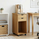 Rolling kast 34x39x65,5 cm massief grenenhout honingbruin