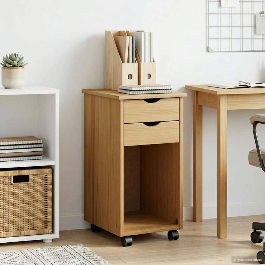 Rolling Kast HoningBruin 34 x 39 x 65,5 cm Massief grenenhout