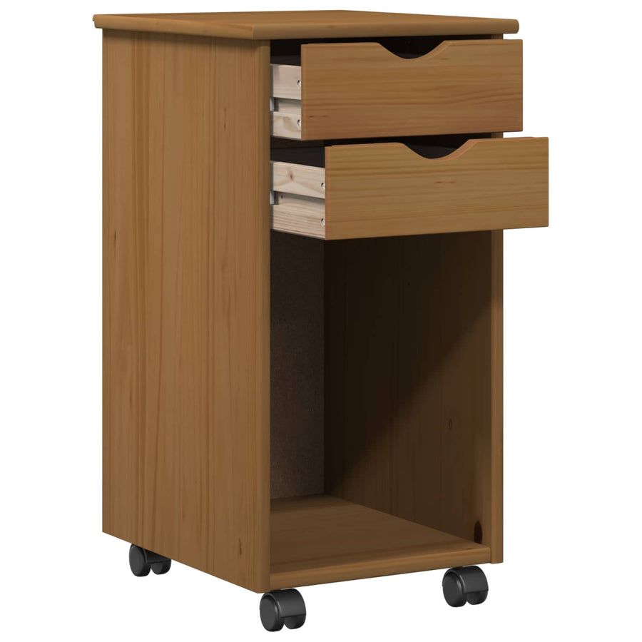 Rolling Kast HoningBruin 34 x 39 x 65,5 cm Massief grenenhout