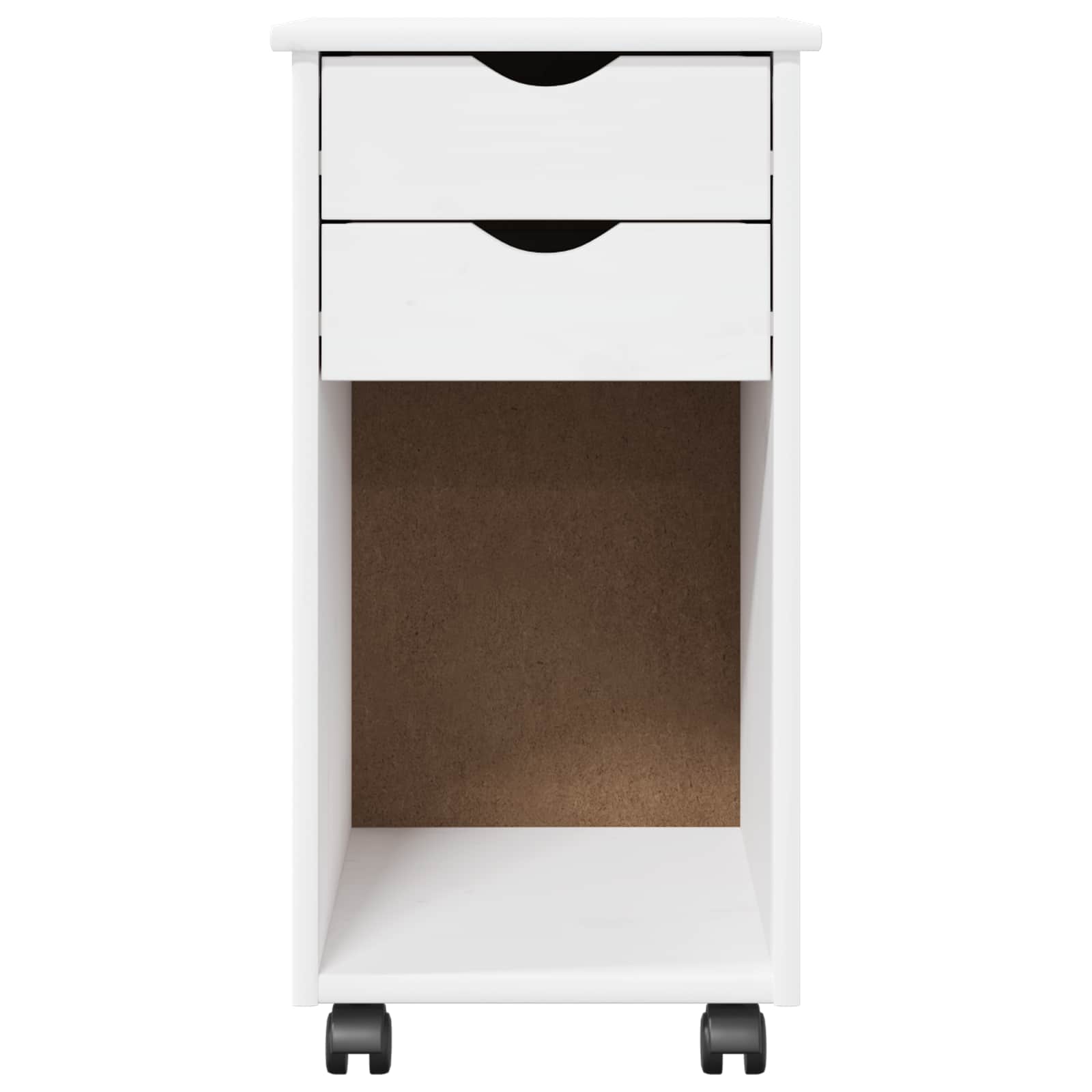 Rolling Kast met wiel Wit 34 x 39 x 65,5 cm Massief grenenhout