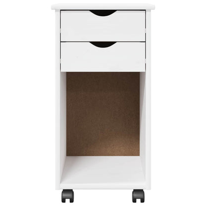 Rolling Kast met wiel Wit 34 x 39 x 65,5 cm Massief grenenhout