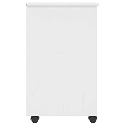Rolling Kast met wiel Wit 34 x 39 x 65,5 cm Massief grenenhout