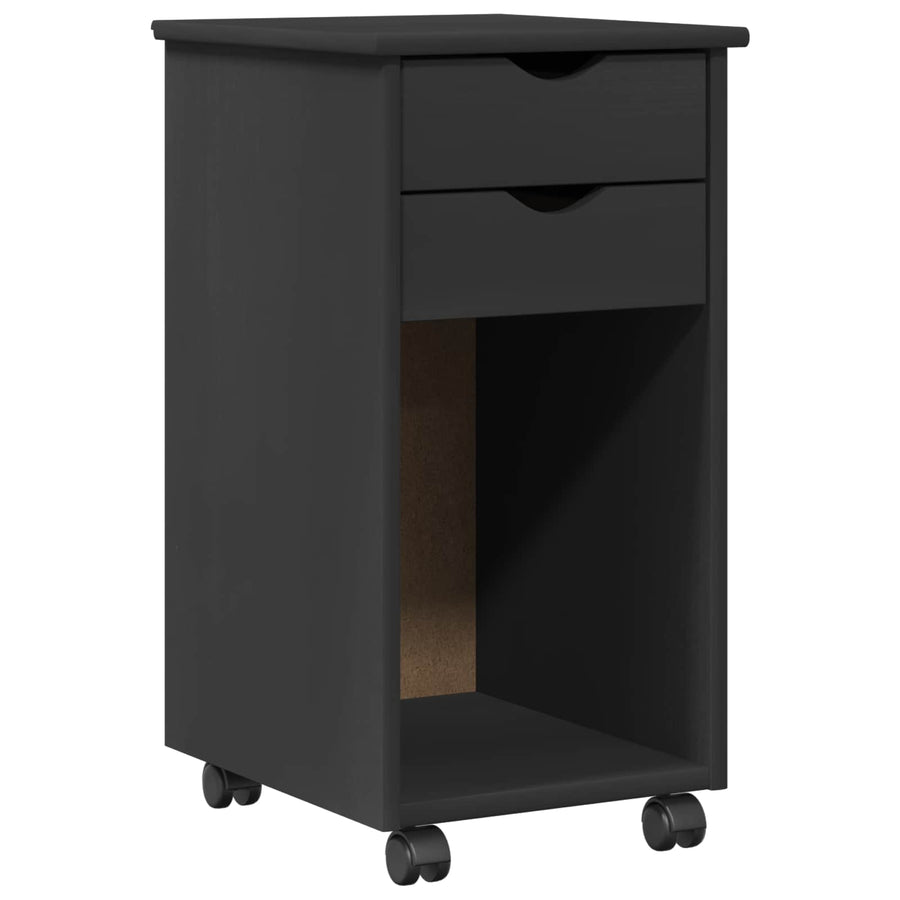 Rolling Kast Grijs 34 x 39 x 65,5 cm Massief grenenhout