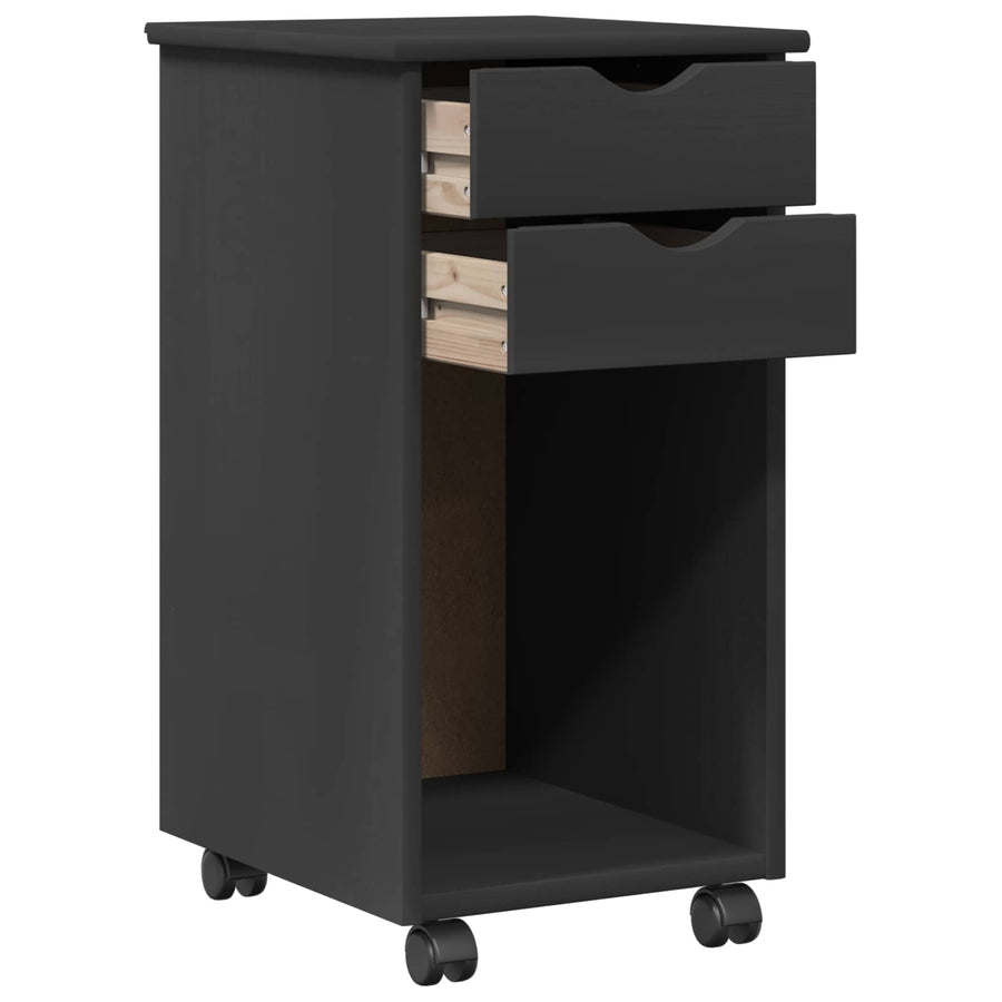 Rolling Kast Grijs 34 x 39 x 65,5 cm Massief grenenhout