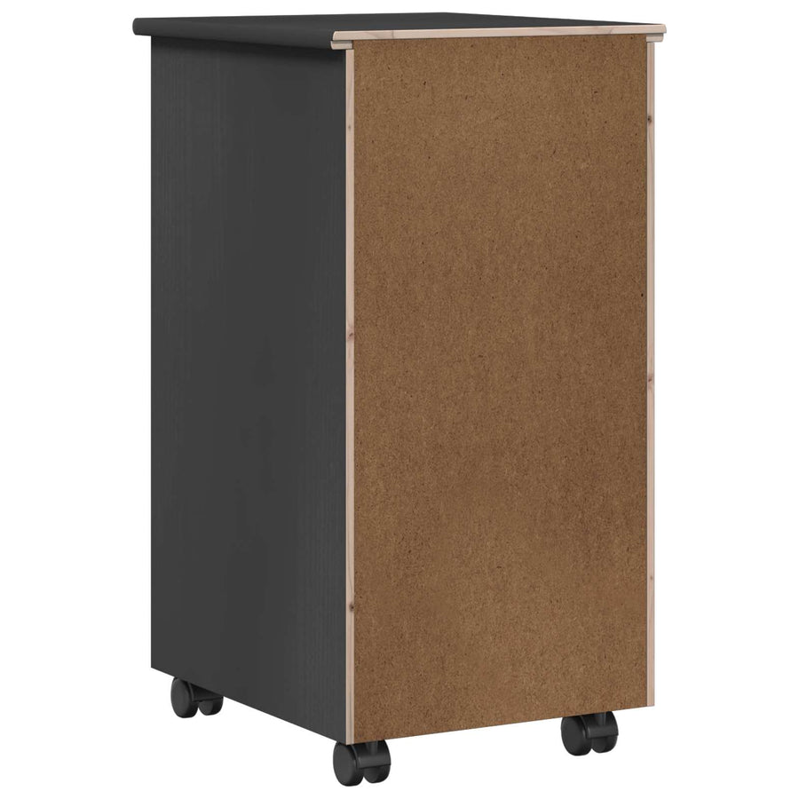 Rolling Kast Grijs 34 x 39 x 65,5 cm Massief grenenhout