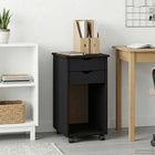 Ladekast massief grenenhout zwart 34x39x65,5 cm