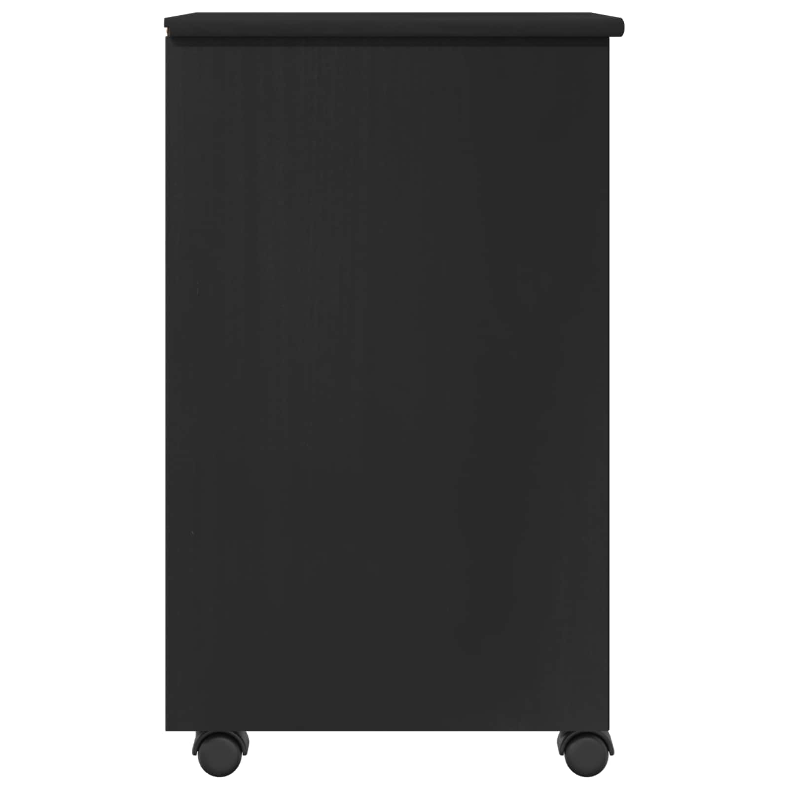 Rolling Kast Zwart 34 x 39 x 65,5 cm Massief grenenhout