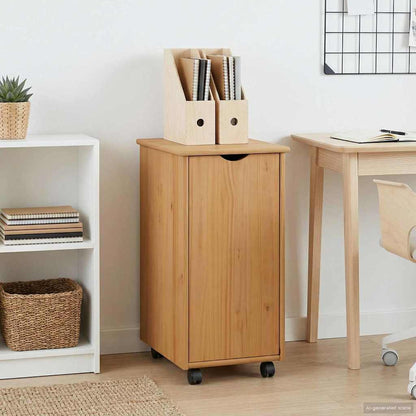 Rolling Kast Honingbruin 34 x 39 x 65,5 cm Massief Vurenhout