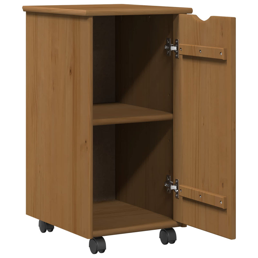 Rolling Kast Honingbruin 34 x 39 x 65,5 cm Massief Vurenhout