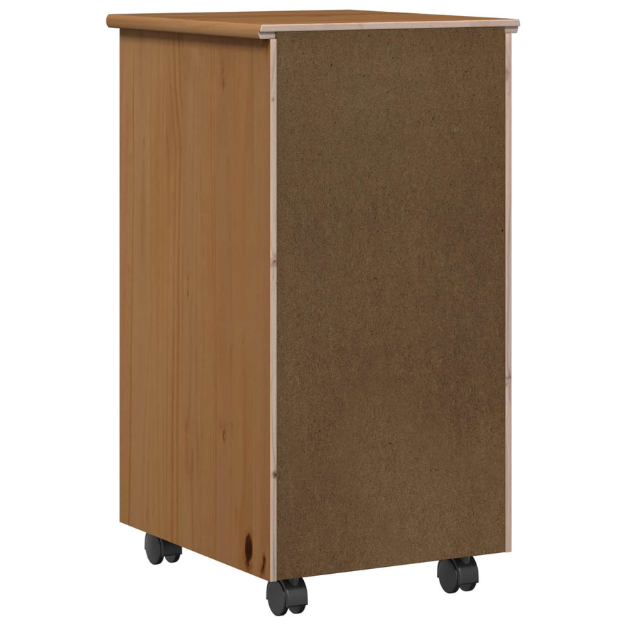 Rolling Kast Honingbruin 34 x 39 x 65,5 cm Massief Vurenhout