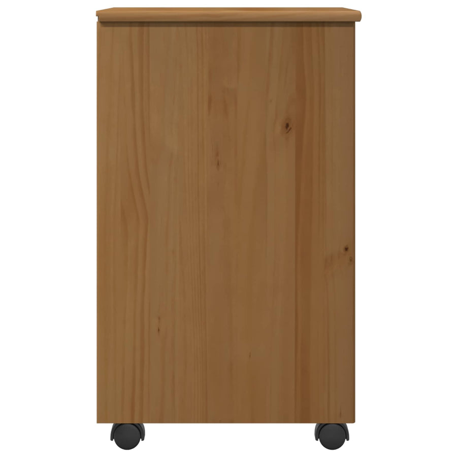 Rolling Kast Honingbruin 34 x 39 x 65,5 cm Massief Vurenhout