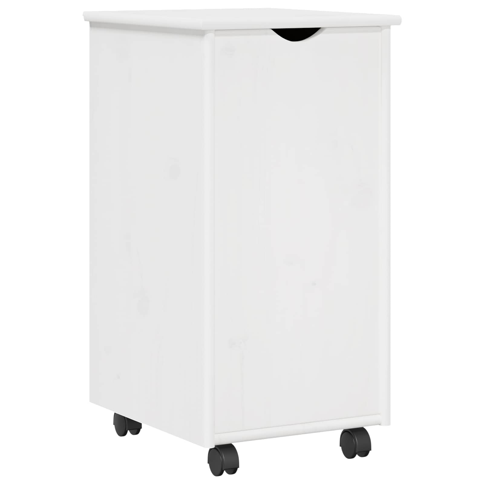 Rolling Kast met wiel Wit 34 x 39 x 65,5 cm Massief Vurenhout