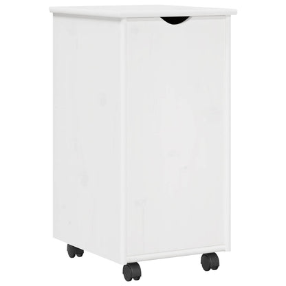Rolling Kast met wiel Wit 34 x 39 x 65,5 cm Massief Vurenhout