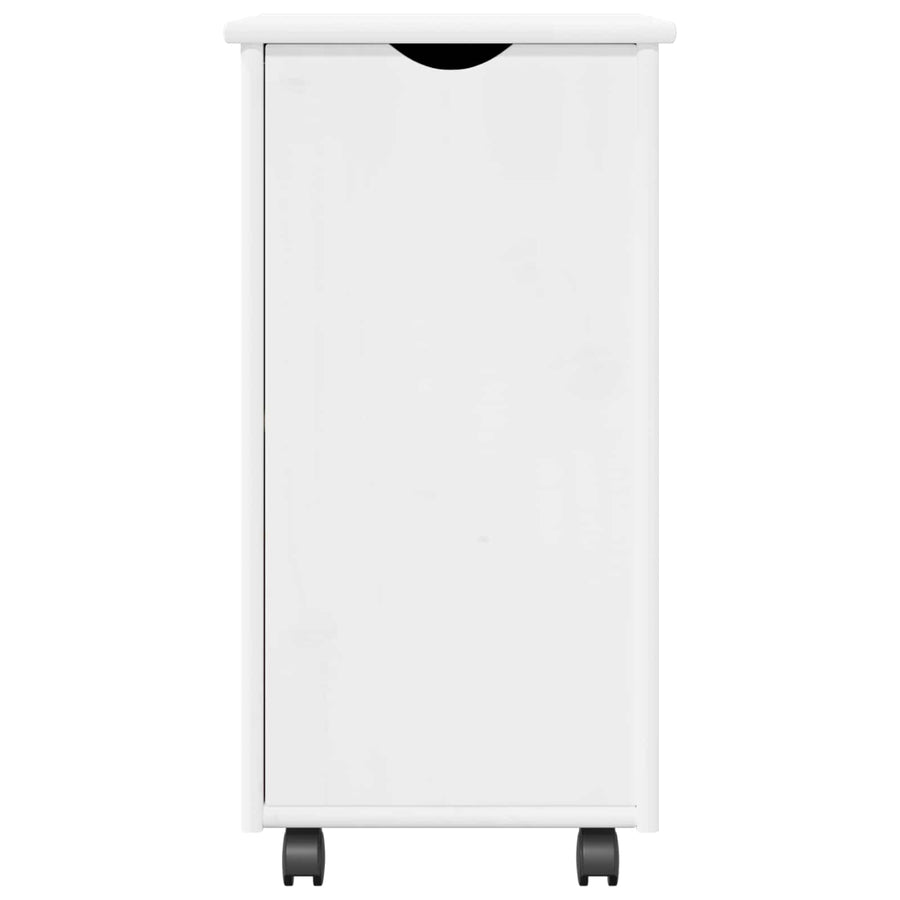 Rolling Kast met wiel Wit 34 x 39 x 65,5 cm Massief Vurenhout