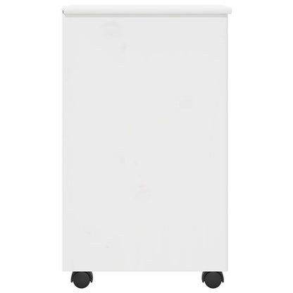 Rolling Kast met wiel Wit 34 x 39 x 65,5 cm Massief Vurenhout