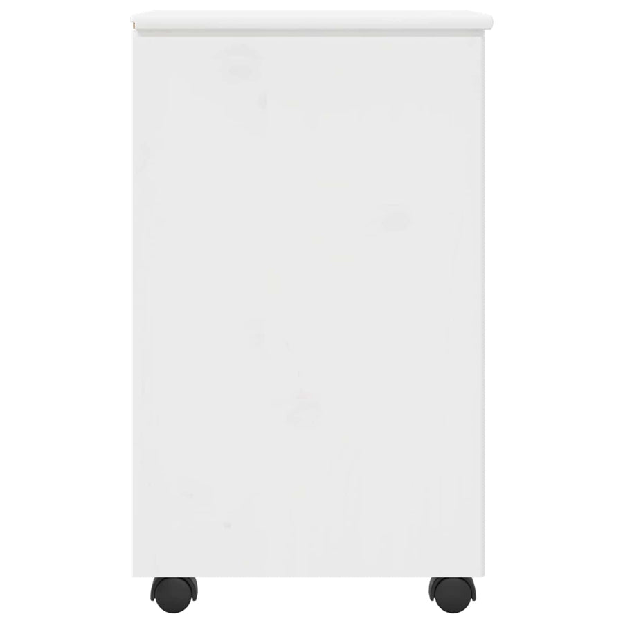Rolling Kast met wiel Wit 34 x 39 x 65,5 cm Massief Vurenhout