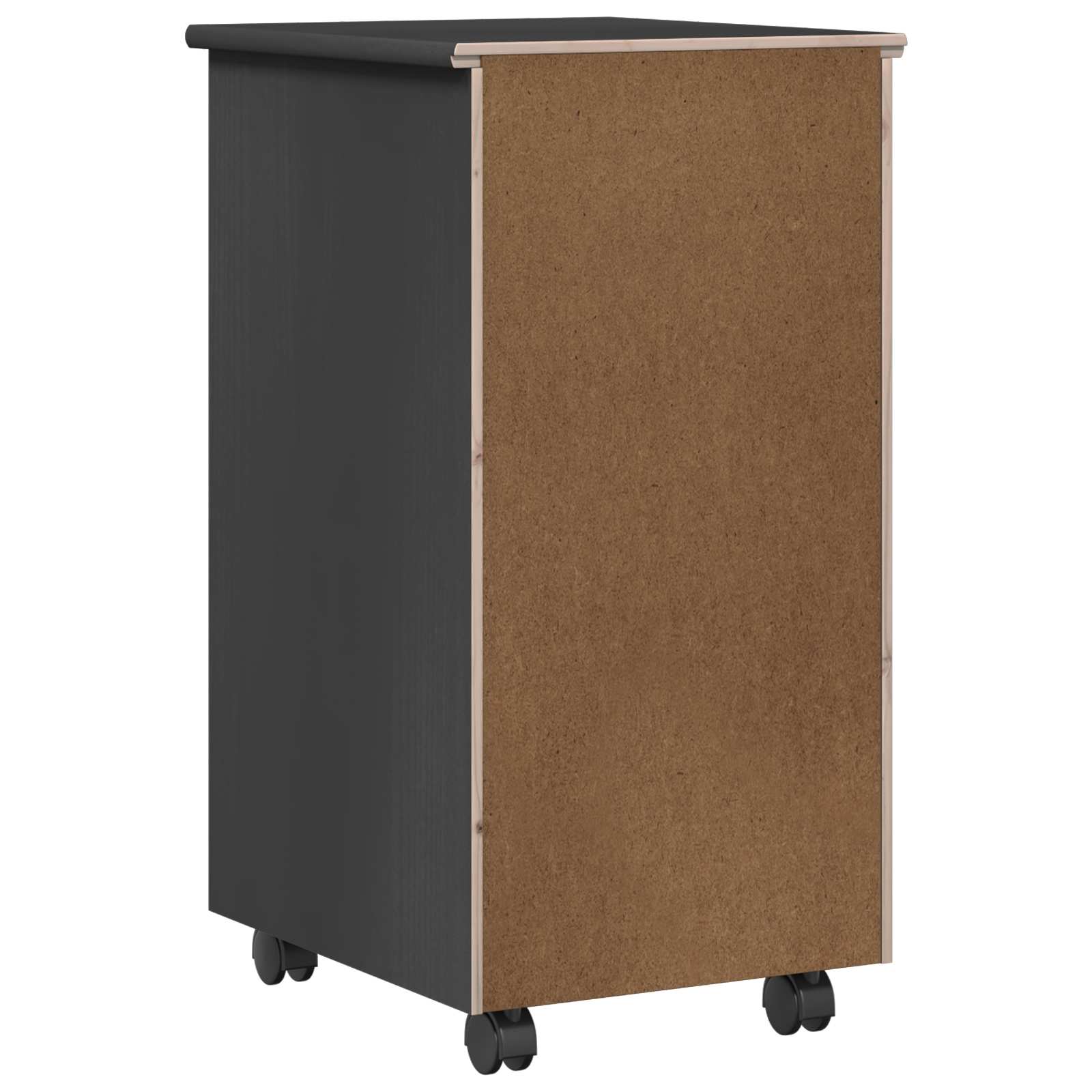 Rolling Kast met wiel Grijs 34 x 39 x 65,5 cm Massief Vurenhout
