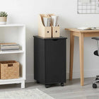 Rolling kast 34x39x65,5 cm zwart massief vurenhout