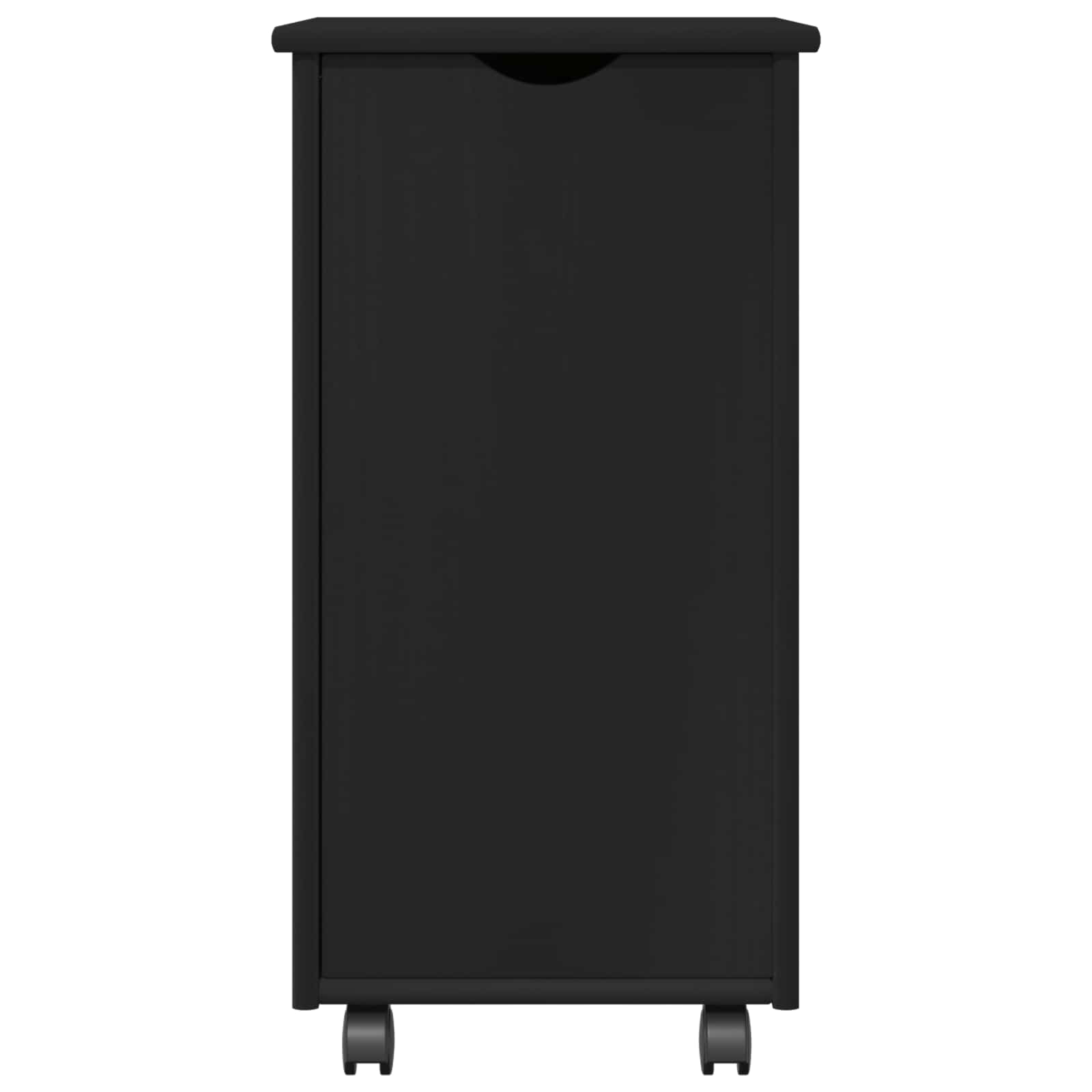 Rolling Kast met wiel Zwart 34 x 39 x 65,5 cm Massief Vurenhout