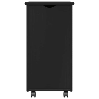 Rolling Kast met wiel Zwart 34 x 39 x 65,5 cm Massief Vurenhout