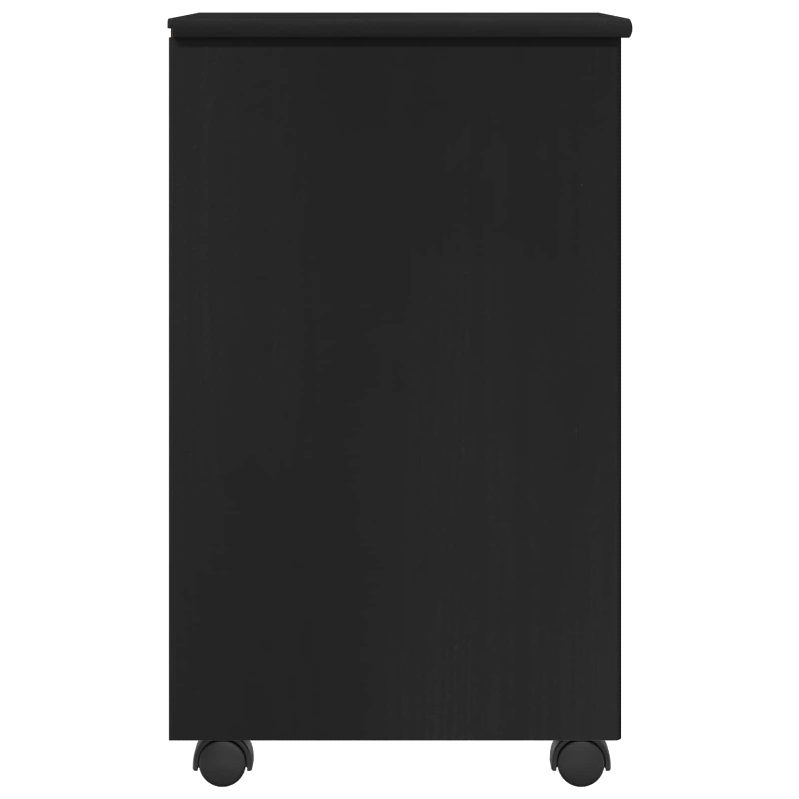 Rolling Kast met wiel Zwart 34 x 39 x 65,5 cm Massief Vurenhout
