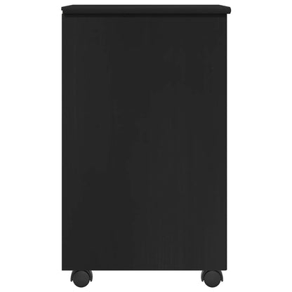 Rolling Kast met wiel Zwart 34 x 39 x 65,5 cm Massief Vurenhout