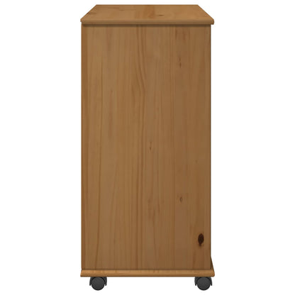 Rolling Kast Honingbruin 63,5 x 39 x 79 cm Massief Vurenhout